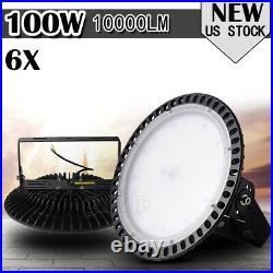 6pcs 100W UFO LED High Bay Lamp Gym Factory Warehouse Industrial Shed Lighting