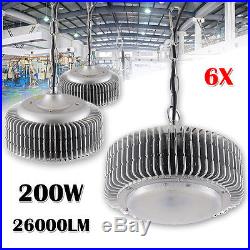 6x 200W LED High Bay Lamp Commercial Warehouse Industrial Factory Shed Lighting