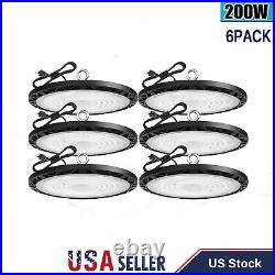 6x 200W UFO Led High Bay Light Commercial Industrial Warehouse Factory Gym Light