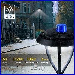 80W Outdoor Post Light Pole Street Lighting Fixture with Photocell 5000K UL DLC