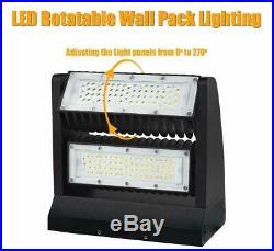 80W Rotatable LED Wall Pack Light Adjustable Head Outdoor Area Security Lighting