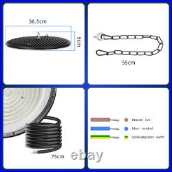 8PACK 500W Super Bright Warehouse LED UFO High Bay Lights Factory Shop GYM Lamp