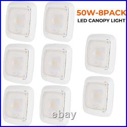 8PACK LED Canopy Garage Lights 50W Commercial Ceiling Area Light 5000K