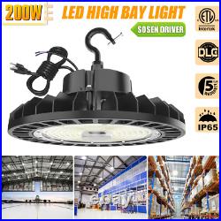 8PACK US PLUG Led UFO Warehouse High Bay Light 200W 30000LM AC100-277V Dimmable