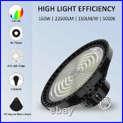 8PCS 150W UFO LED High Bay Light Shop Work Warehouse Industrial Lighting 5000K