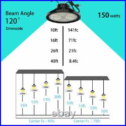 8PCS 150W UFO LED High Bay Light Shop Work Warehouse Industrial Lighting 5000K