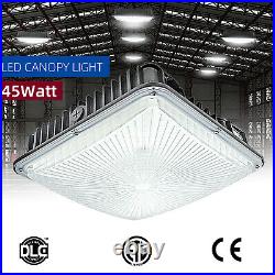 8PCS 45W LED Canopy Light 5500K Fixture Carport Light Square Lamps IP65 110-277V