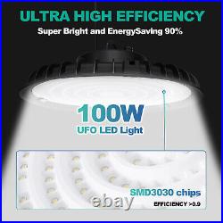8Pack 100W UFO Led High Bay Light Gym Industrial Warehouse Factory Light Fixture