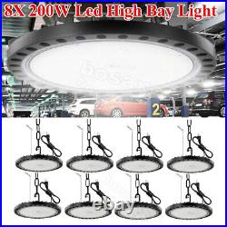 8Pack 200W 200 Watt UFO LED High Bay Light Commercial Bay Lighting Garage Lamp