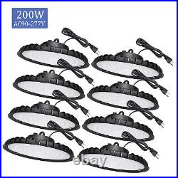 8Pack 200W UFO Led High Bay Light Warehouse Factory Industrial Light Fixture