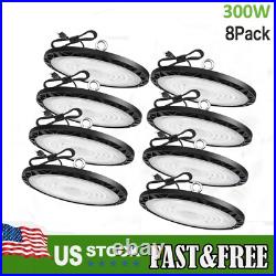 8Pack 300W Led UFO High Bay Light Warehouse Gym Factory Commercial Shop Light