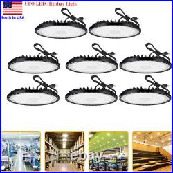 8Pack LED 200W UFO High Bay Lights Factory Shop GYM Warehouse Light Lamp Fixture