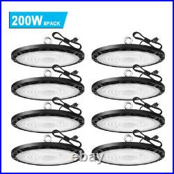 8Pcs 200W UFO LED High Bay Light Industrial Commercial Warehouse Factory Light