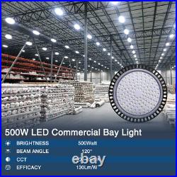 8X LED High Bay Lights UFO 500W Warehouse Led Shop Light Fixture Area Lighting