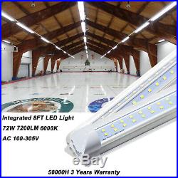 8-50 Pack JESLED T8 Integrated 4-8FT LED Tube Light 22/72W V-Shape 7600LM 6000K