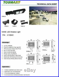 (8) LED 100 Watt Street Security Light Fixture Area Lamp Parking Lot Garage