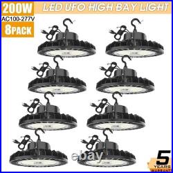 8 PACK 200W UFO Led High Bay Light Industrial Warehouse LED Shop Light Dimmable