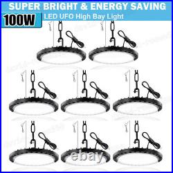 8 Pack 100W UFO Led High Bay Light Factory Warehouse Commercial Led Shop Lights