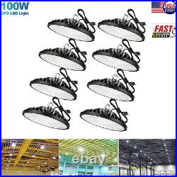 8 Pack 100W UFO Led High Bay Light Gym Commercial Industrial Warehouse Light