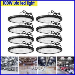 8 Pack 100W UFO Led High Bay Light Warehouse Factory Commercial Industrial Light