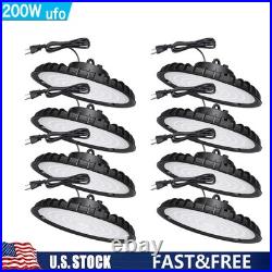 8 Pack 200W Led UFO High Bay Light Warehouse Factory Commercial Industrial Light
