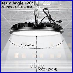 8 Pack 200W UFO LED High Bay Light Garage Industrial Commercial Warehouse Lamp