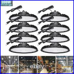 8 Pack 200W UFO LED High Bay Light Industrial Commercial Factory Shop Warehouse