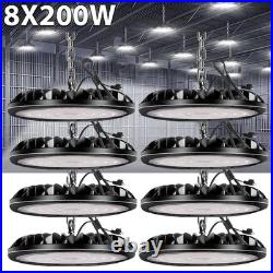 8 Pack 200W UFO LED High Bay Light Shop Warehouse Industrial Factory Commercial