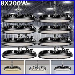8 Pack 200W UFO LED High Bay Light Shop Warehouse Industrial Factory Commercial