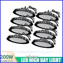 8 Pack 200W UFO Led High Bay Light 200 Watts Gym Commercial Warehouse Shop Light