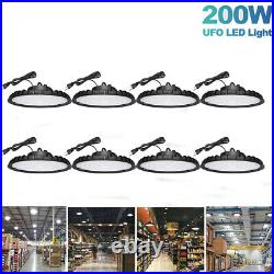 8 Pack 200W UFO Led High Bay Light Commercial Factory Industrial Warehouse Light