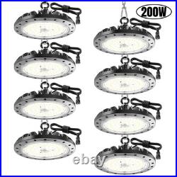 8 Pack 200W UFO Led High Bay Light Commercial Industrial Warehouse Factory Light