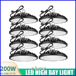 8 Pack 200W UFO Led High Bay Light Commercial Industrial Warehouse Shop Lights
