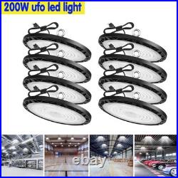 8 Pack 200W UFO Led High Bay Light Commercial Industrial Warehouse Shop Lights
