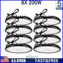 8 Pack 200W UFO Led High Bay Light Factory Commercial Warehouse Industrial Shop