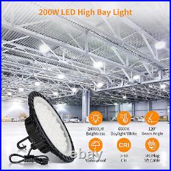 8 Pack 200W UFO Led High Bay Light Factory Warehouse Commercial Light Fixtures