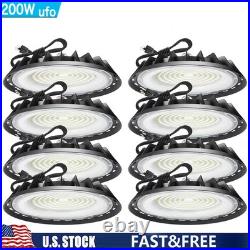 8 Pack 200W UFO Led High Bay Light Industrial Commercial Warehouse Factory Light