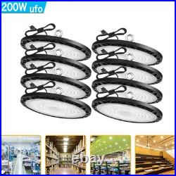8 Pack 200W UFO Led High Bay Light Shop Industrial Commercial Factory Warehouse