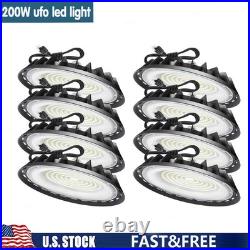 8 Pack 200W UFO Led High Bay Light Shop Industrial Commercial Factory Warehouse