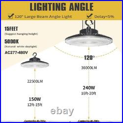 8 Pack 240W UFO LED Shop Light GYM Warehouse Industrial High Bay Stadium Lights