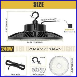 8 Pack 240W UFO LED Shop Light GYM Warehouse Industrial High Bay Stadium Lights