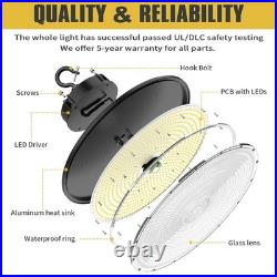 8 Pack 240W UFO LED Shop Light GYM Warehouse Industrial High Bay Stadium Lights