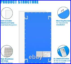 8 Pack 2x4 Commercial LED 7800LM Dimmable Drop Ceiling Flat Panel Troffer Light