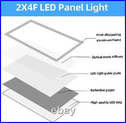8 Pack 2x4 Commercial LED 7800LM Dimmable Drop Ceiling Flat Panel Troffer Light