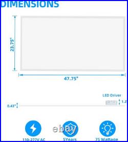 8 Pack 2x4 Commercial LED 7800LM Dimmable Drop Ceiling Flat Panel Troffer Light