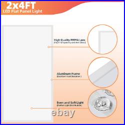 8 Pack 2x4 Commercial LED 7800LM Dimmable Drop Ceiling Flat Panel Troffer Light