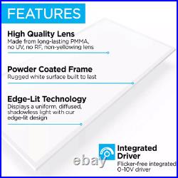 8 Pack 2x4 Commercial LED 7800LM Dimmable Drop Ceiling Flat Panel Troffer Light