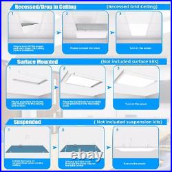 8 Pack 2x4 Commercial LED 7800LM Dimmable Drop Ceiling Flat Panel Troffer Light