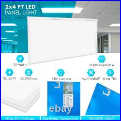 8 Pack 2x4 Commercial LED 7800LM Dimmable Drop Ceiling Flat Panel Troffer Light