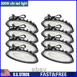 8 Pack 300W Led UFO High Bay Light Warehouse Commercial Industrial Factory Shop